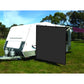 RV Awning Side Shade 8x10 Ft Black 90% Sunblock Privacy Screen Kit Hooks Stakes