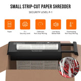 Small Paper Shredder Without Basket 6 Sheet Strip Cut Woolsche Extendable Arm
