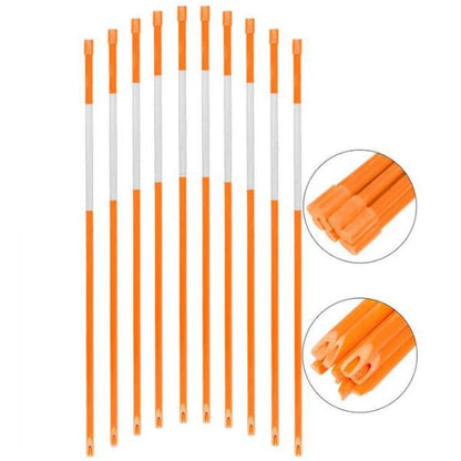 48 Inch Driveway Markers Snow Stakes 20 Pack 1/4" Orange Fiberglass Reflective
