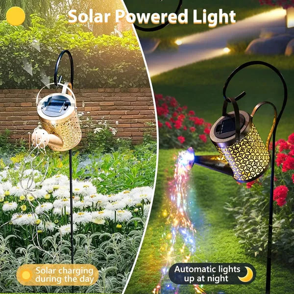 Solar Watering Can Lights Outdoor Garden Decor Hanging Path Lantern Waterproof