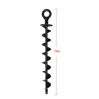 Heavy Duty Spiral Trampoline Ground Anchors 15" 18" Screw In Stakes Drill Adapter