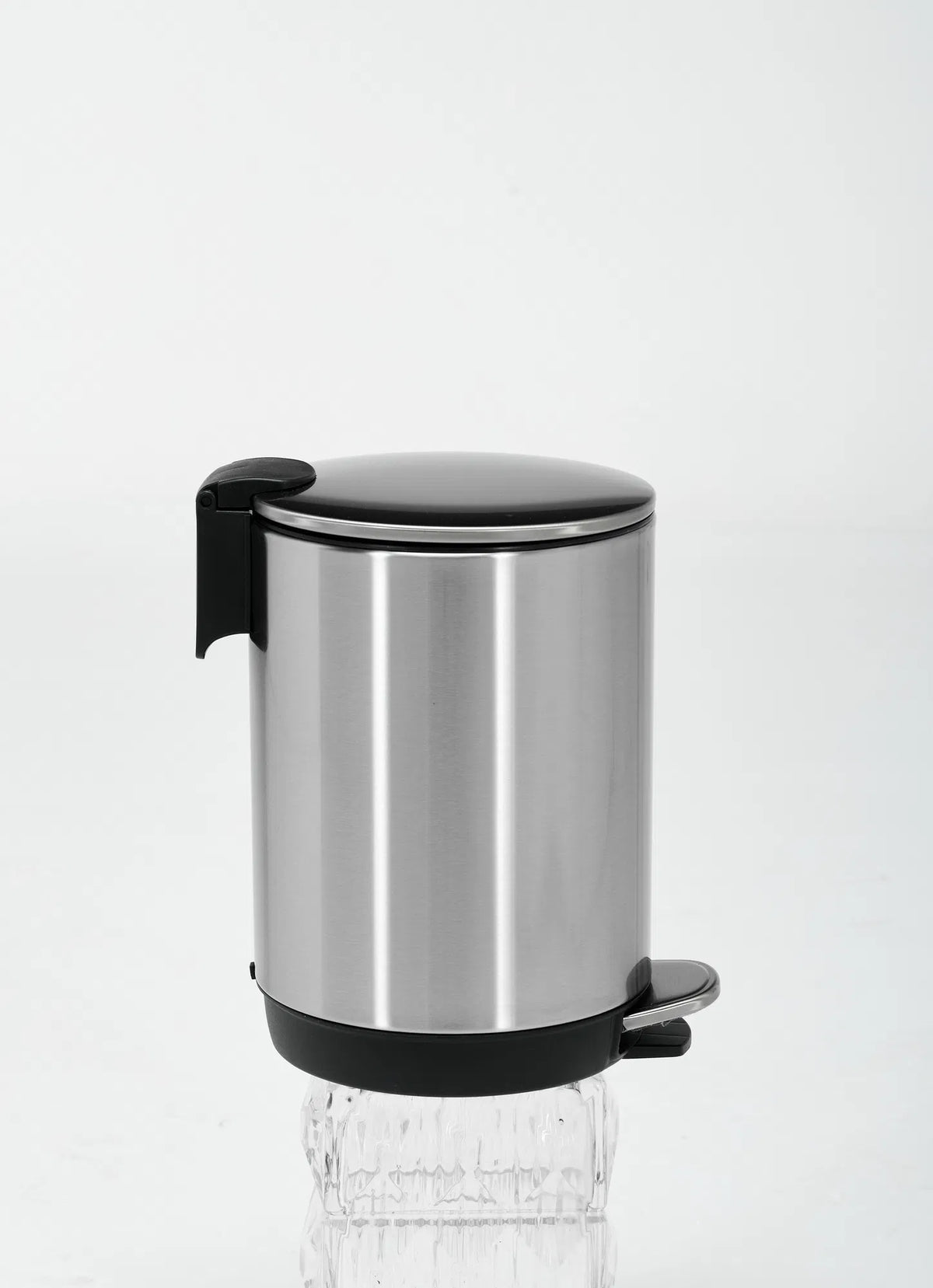 Small Trash Can 3L Stainless Steel Step Pedal Lid Removable Bucket Bathroom