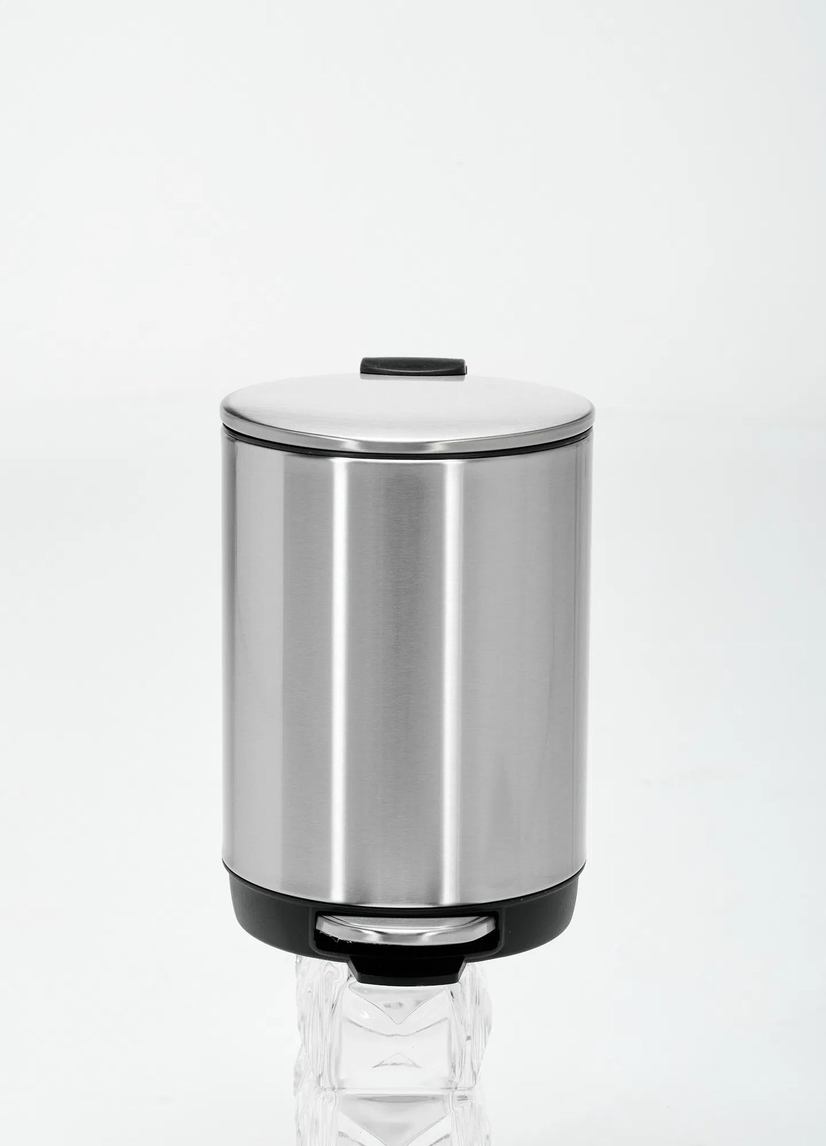 Small Trash Can 3L Stainless Steel Step Pedal Lid Removable Bucket Bathroom