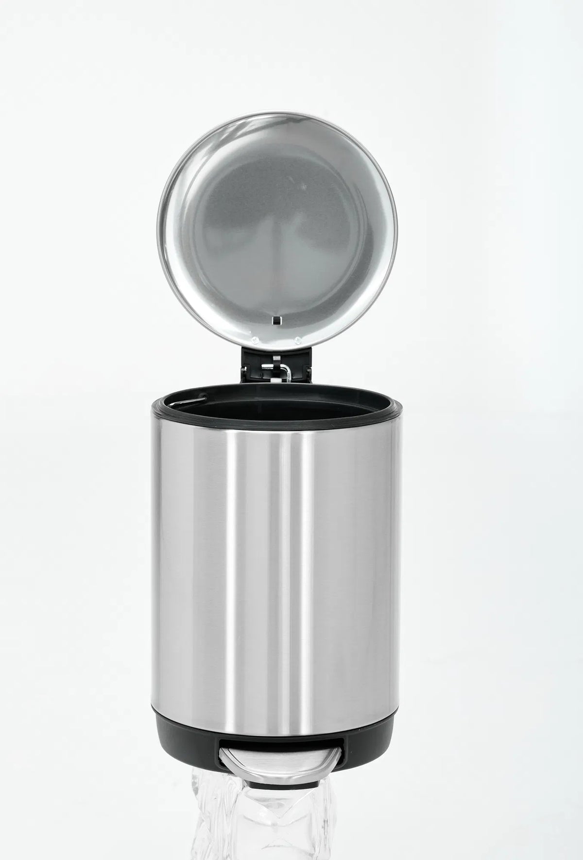Small Trash Can 3L Stainless Steel Step Pedal Lid Removable Bucket Bathroom