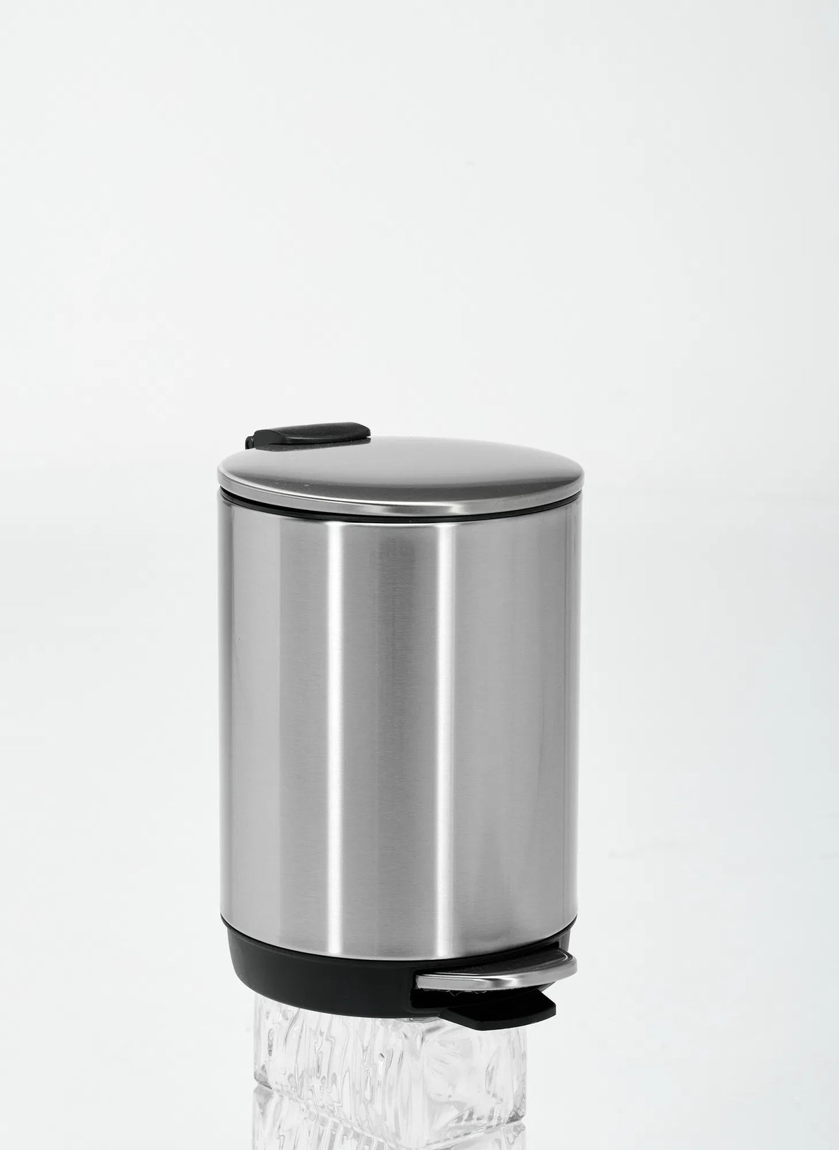 Small Trash Can 3L Stainless Steel Step Pedal Lid Removable Bucket Bathroom