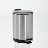 Small Trash Can 3L Stainless Steel Step Pedal Lid Removable Bucket Bathroom