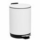 3L Bathroom Trash Can Stainless Steel Foot Pedal Removable Inner Bucket White