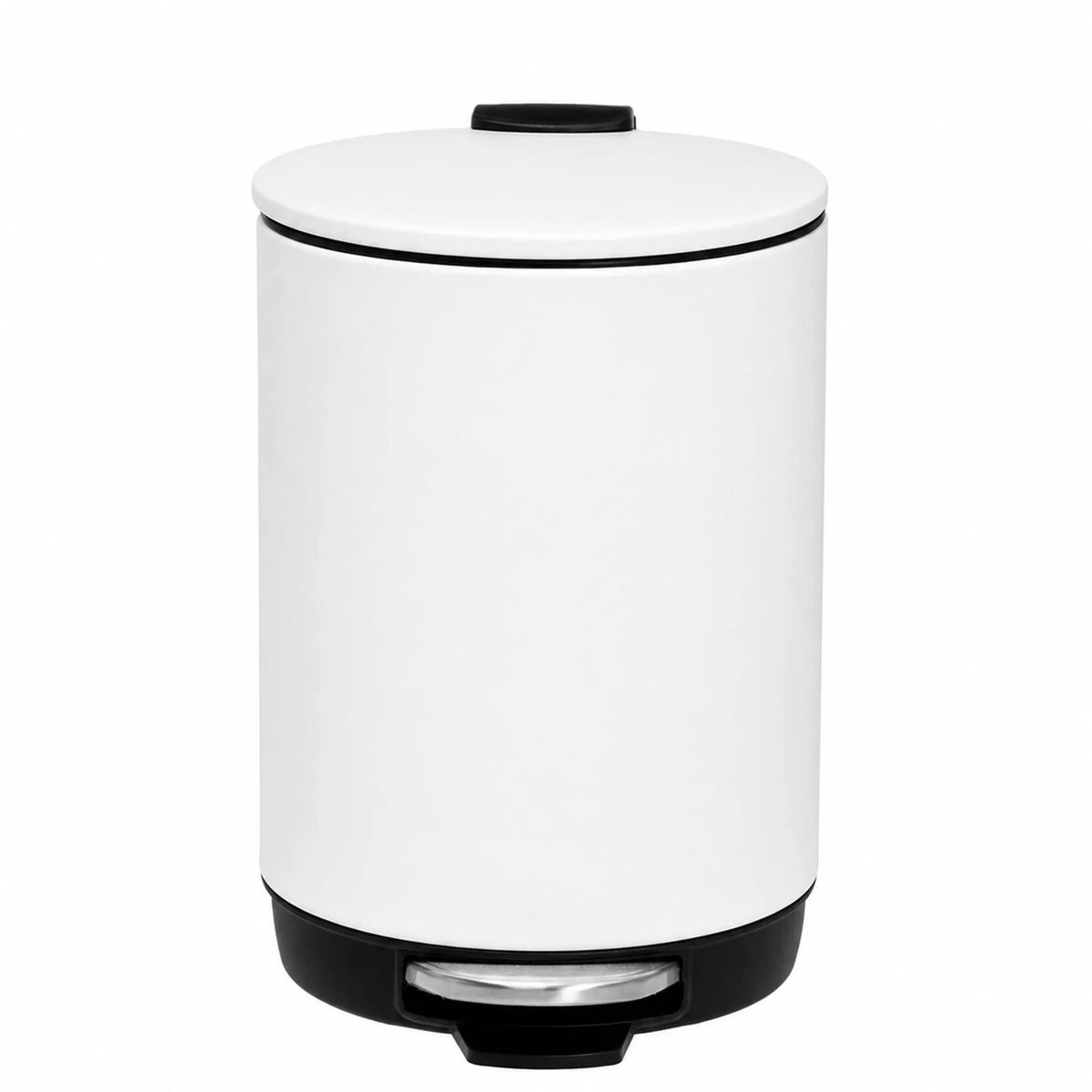 3L Bathroom Trash Can Stainless Steel Foot Pedal Removable Inner Bucket White