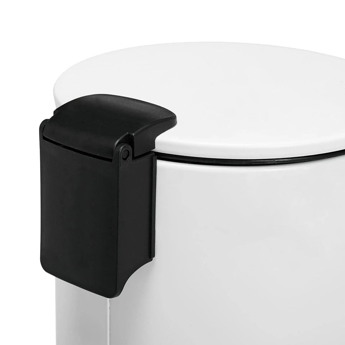 3L Bathroom Trash Can Stainless Steel Foot Pedal Removable Inner Bucket White