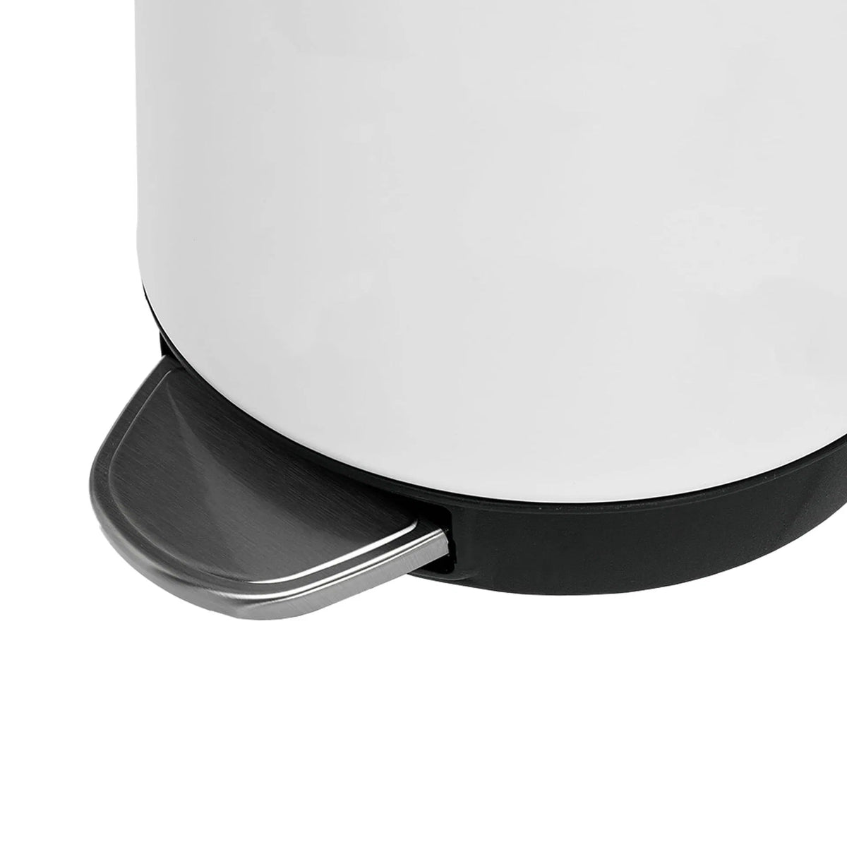 3L Bathroom Trash Can Stainless Steel Foot Pedal Removable Inner Bucket White