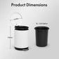 3L Bathroom Trash Can Stainless Steel Foot Pedal Removable Inner Bucket White