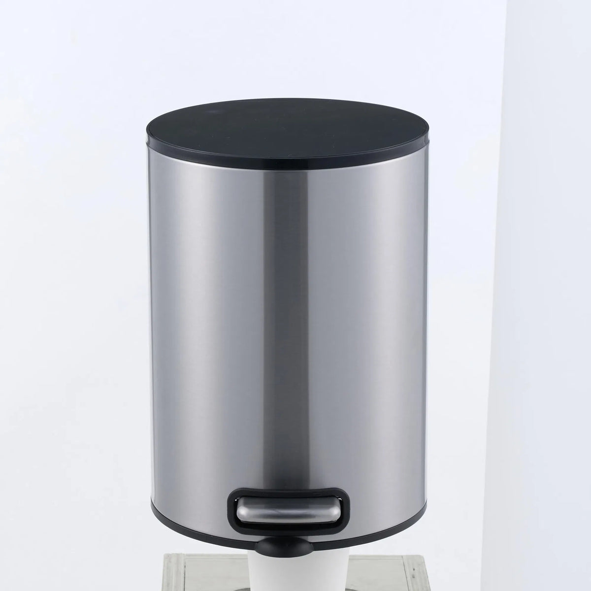 5L Stainless Steel Trash Can Small Bathroom Step Pedal Lid Removable Inner Bucket