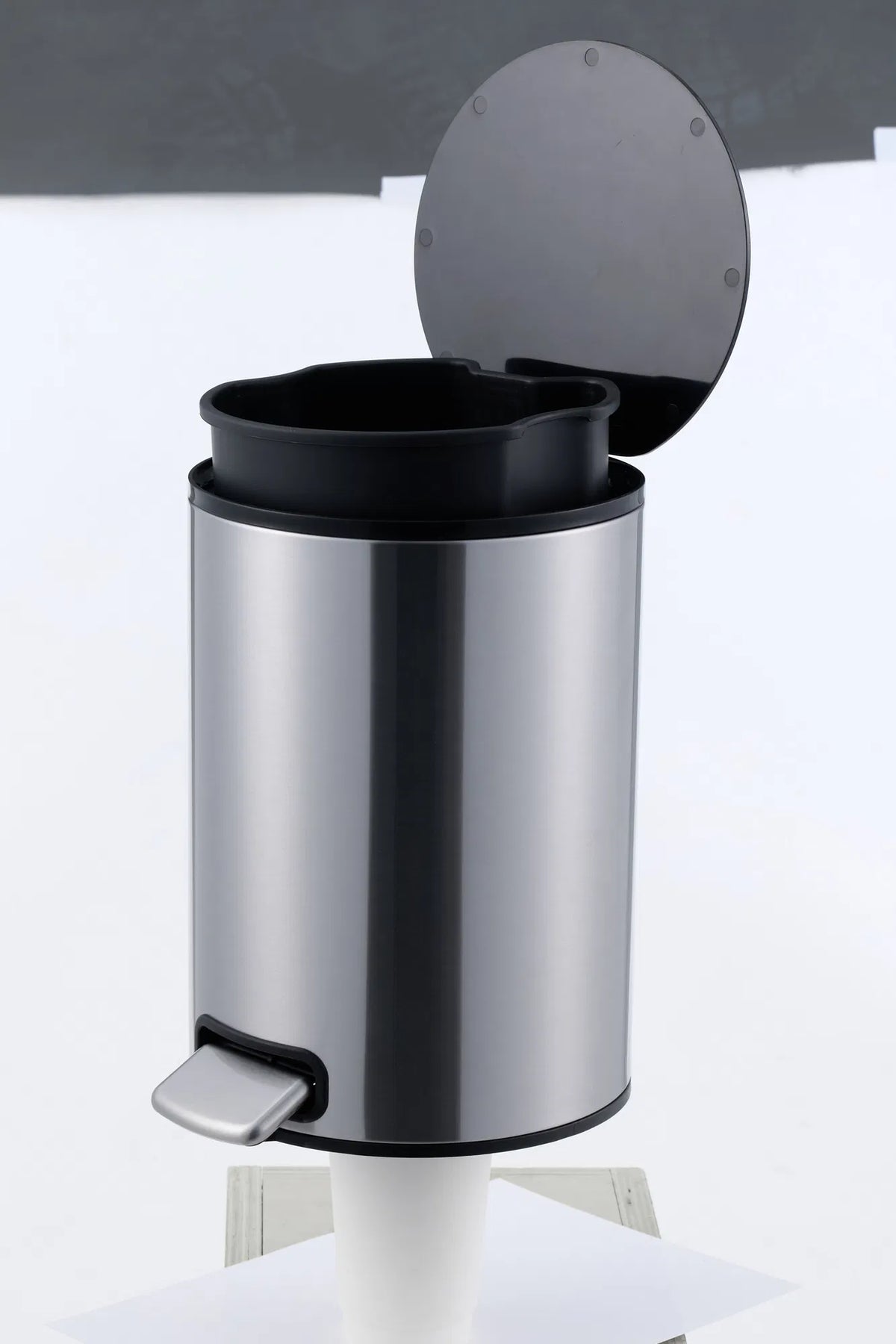 5L Stainless Steel Trash Can Small Bathroom Step Pedal Lid Removable Inner Bucket