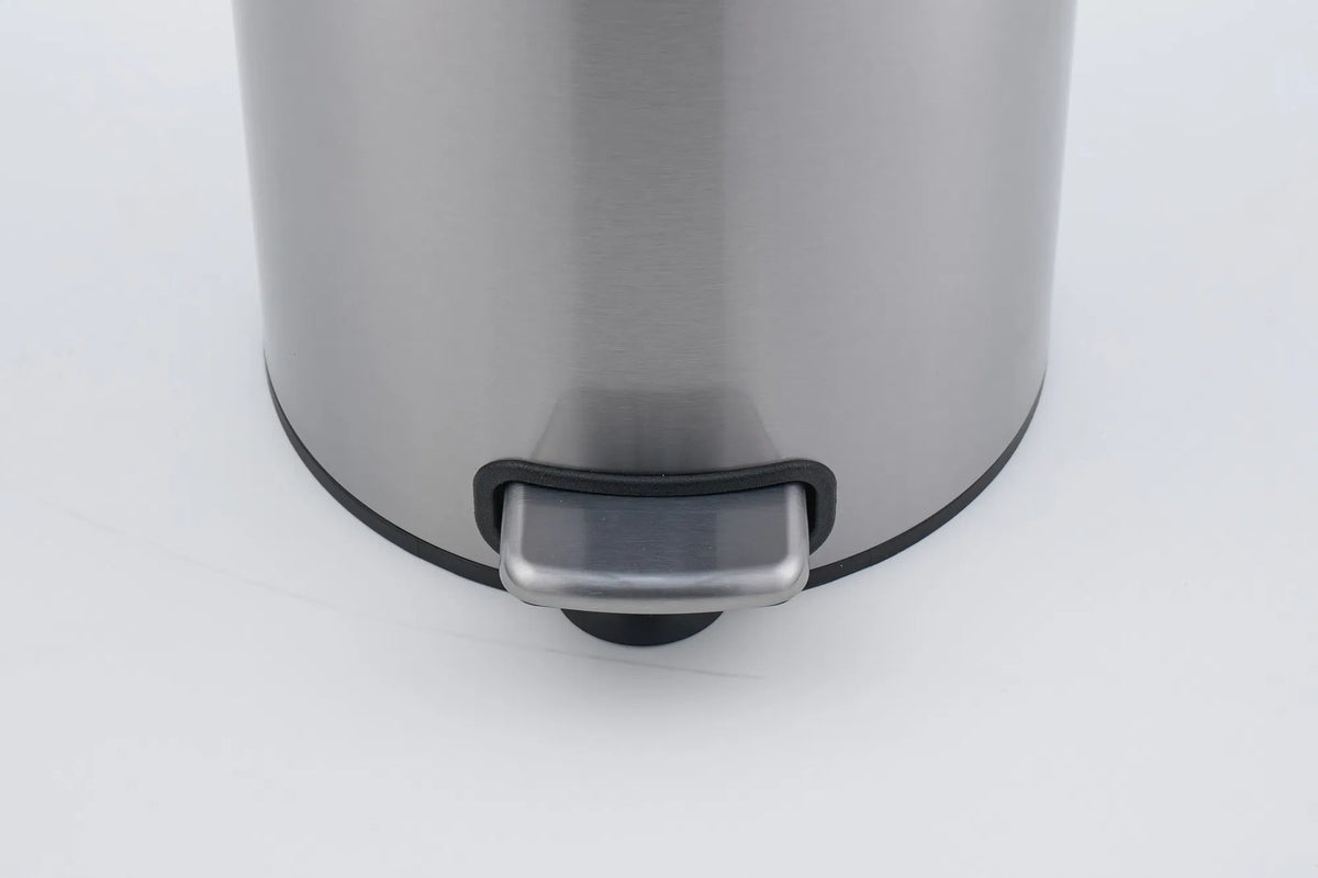 5L Stainless Steel Trash Can Small Bathroom Step Pedal Lid Removable Inner Bucket