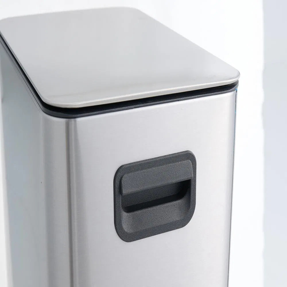 10L 2.6 Gal Stainless Steel Trash Can Step Pedal Silver Bathroom Inner Bucket