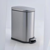 10L 2.6 Gal Stainless Steel Step Trash Can Lid Pedal Bathroom Office Waste Bin
