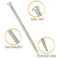 Galvanized Steel Rebar Stakes Flat Head Ground Anchor Nails 12 16 Inch Silver