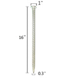 Galvanized Steel Rebar Stakes Flat Head Ground Anchor Nails 12 16 Inch Silver