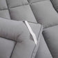 King Size Mattress Topper Gray Thick Quilted Pad Pillow Top Corner Straps
