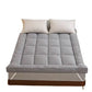 King Size Mattress Topper Gray Thick Quilted Pad Pillow Top Corner Straps