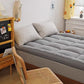 King Size Mattress Topper Gray Thick Quilted Pad Pillow Top Corner Straps