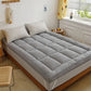 King Size Mattress Topper Gray Thick Quilted Pad Pillow Top Corner Straps