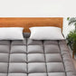 King Size Mattress Topper Gray Thick Quilted Pad Pillow Top Corner Straps