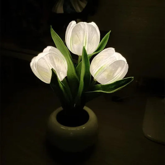 Tulip Lamp LED Table Lamp Flower Vase Desktop Decoration Dimmable Night Light