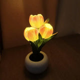 Tulip Lamp LED Table Lamp Flower Vase Desktop Decoration Dimmable Night Light