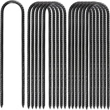 16 Inch Steel Rebar Ground Anchors U Shaped Stakes Black Fence Trampoline 12 16