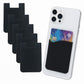 5PCS Silicone Credit Card Holder Cell Phone Wallet Adhesive Pocket Sticker Black