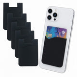 5PCS Silicone Credit Card Holder Cell Phone Wallet Adhesive Pocket Sticker Black