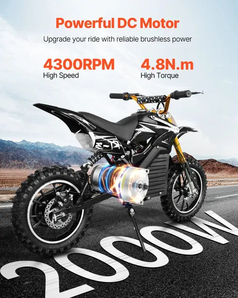 VEVOR 2000W 48V Brushless DC Motor Kit Controller for Go Kart E Bike Scooter