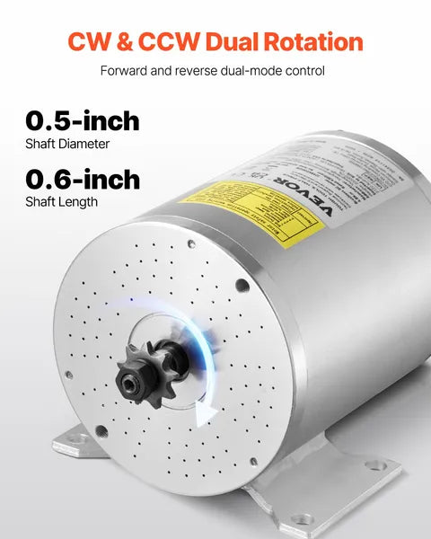 VEVOR 2000W 48V Brushless DC Motor Kit Controller for Go Kart E Bike Scooter