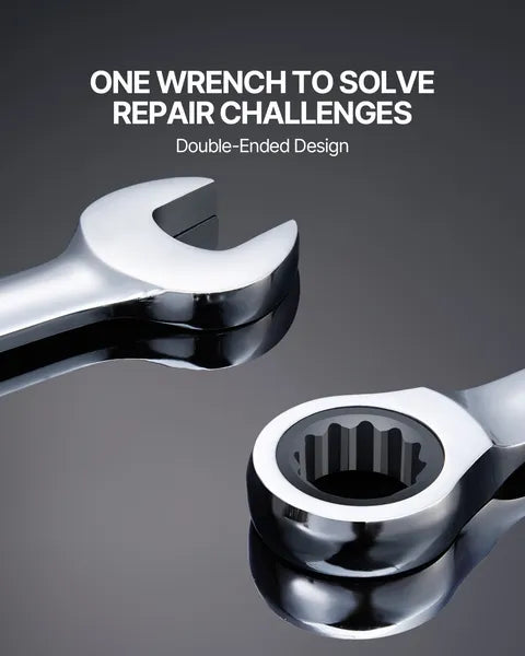 VEVOR 16 Piece Metric Ratcheting Wrench Set Cr-V Steel with Rack