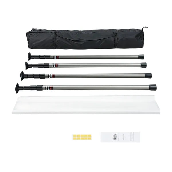 VEVOR Dust Barrier Poles 10 Ft with Plastic Film Carry Bag 4 Poles