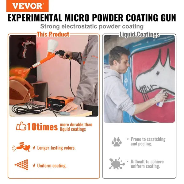 VEVOR Powder Coating System 50KV Electrostatic Kit with Gun Foot Switch