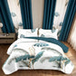9 Piece Tropical Palm Leaf Bedspread Curtain Set Queen King Cal King Bedding