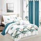 9 Piece Tropical Palm Leaf Bedspread Curtain Set Queen King Cal King Bedding
