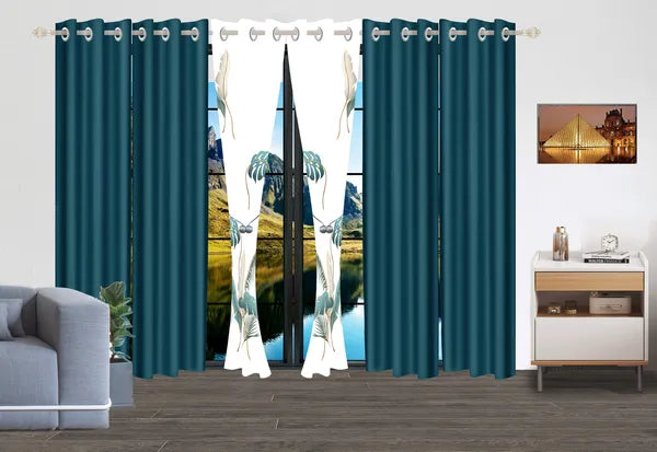 9 Piece Tropical Palm Leaf Bedspread Curtain Set Queen King Cal King Bedding