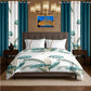 9 Piece Tropical Palm Leaf Bedspread Curtain Set Queen King Cal King Bedding