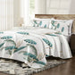 9 Piece Tropical Palm Leaf Bedspread Curtain Set Queen King Cal King Bedding