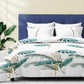 9 Piece Tropical Palm Leaf Bedspread Curtain Set Queen King Cal King Bedding