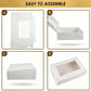 48 Pack Bakery Boxes with Window 12x8x2.5 White Cookie Pastry Donut Boxes