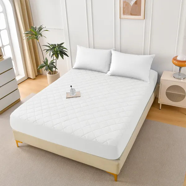 King Mattress Protector Waterproof Ultrasonic Diamond Grid Deep Pocket Green