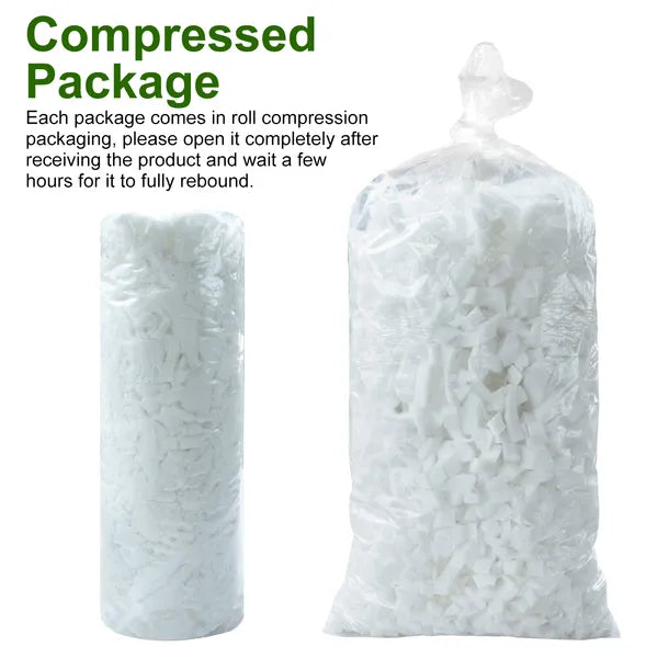 5 lbs Shredded Memory Foam Filling Pillow Stuffing Cushion Refill White Blue