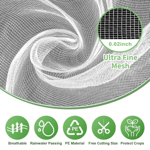 Garden Insect Netting Ultra Fine Mesh Plant Cover Raised Bed Screen White Black