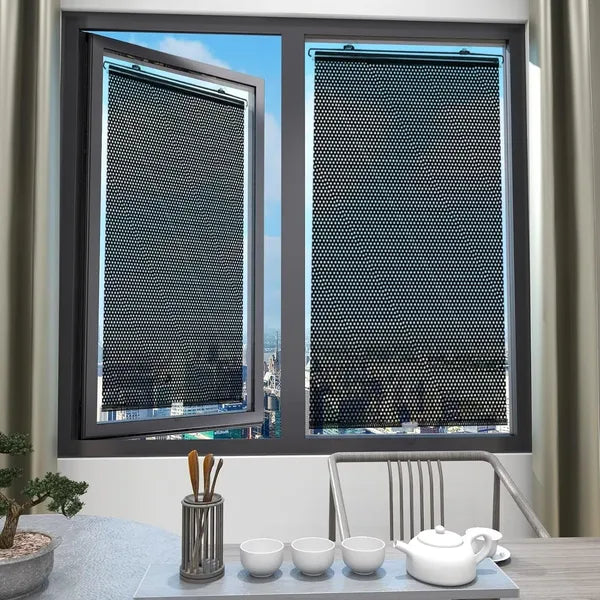 Blackout Window Shade 15.75x23.6 No Drill 3 Suction Cups Portable Roller Blind