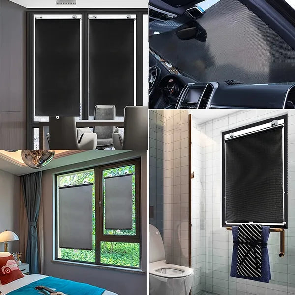 Blackout Window Shade 15.75x23.6 No Drill 3 Suction Cups Portable Roller Blind