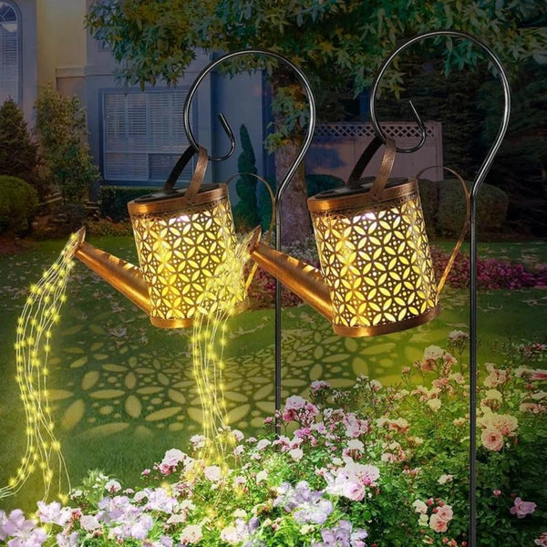 Solar Watering Can Lights Outdoor Garden Decor Hanging Path Lantern Waterproof
